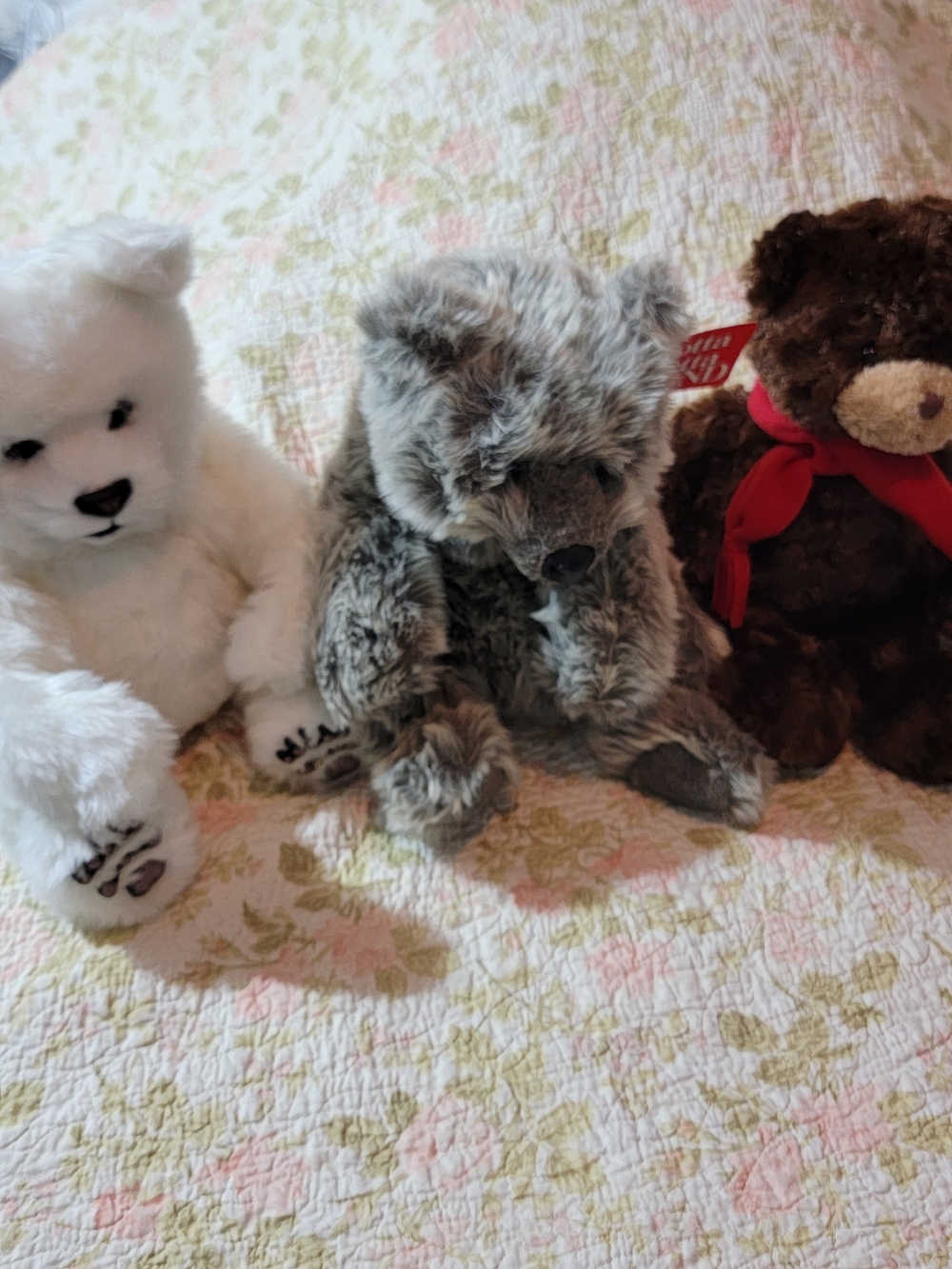 Gund Plush Gray BearBrown Bear And White Bear for Kids Or Deco - Soft Fur